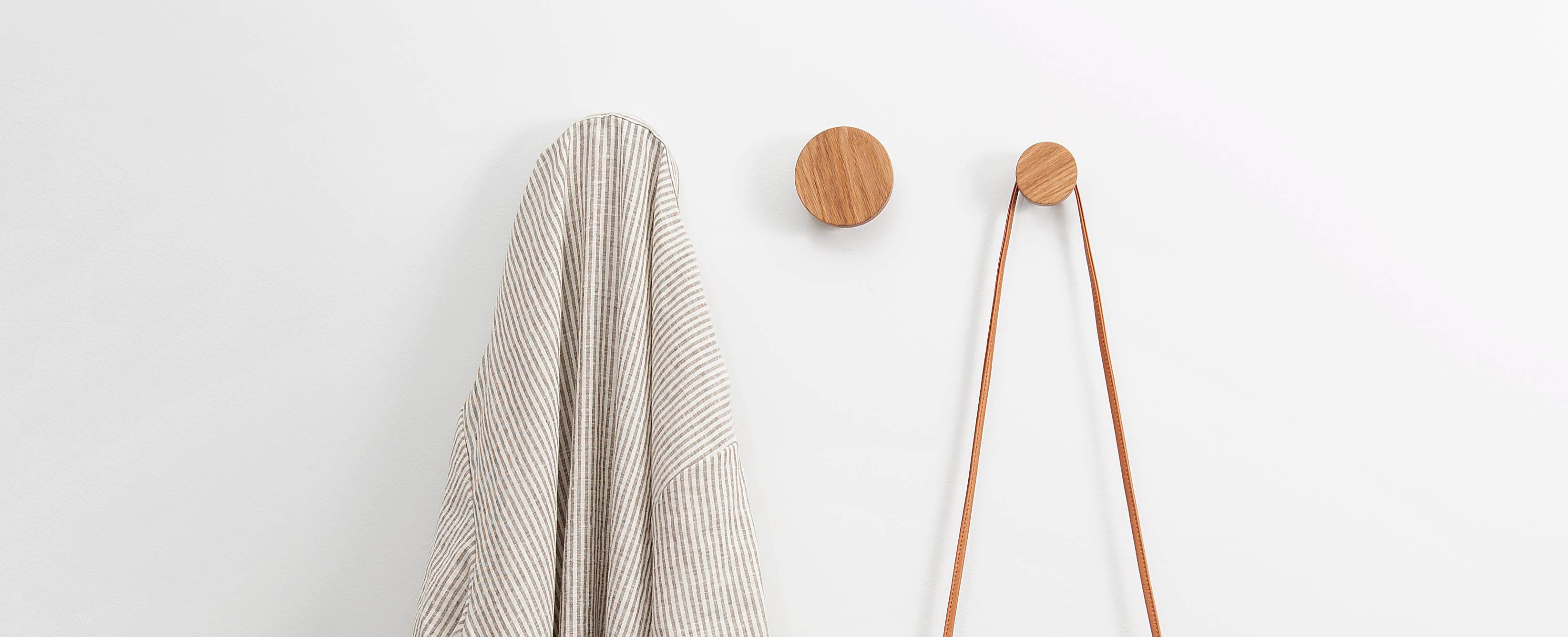 Wall Hangers and Coat Hooks - Solid Oak Wood & Brass – C S Studios